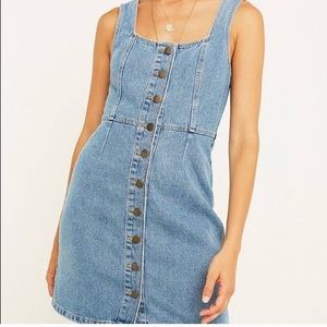 UO Button up denim mini dress